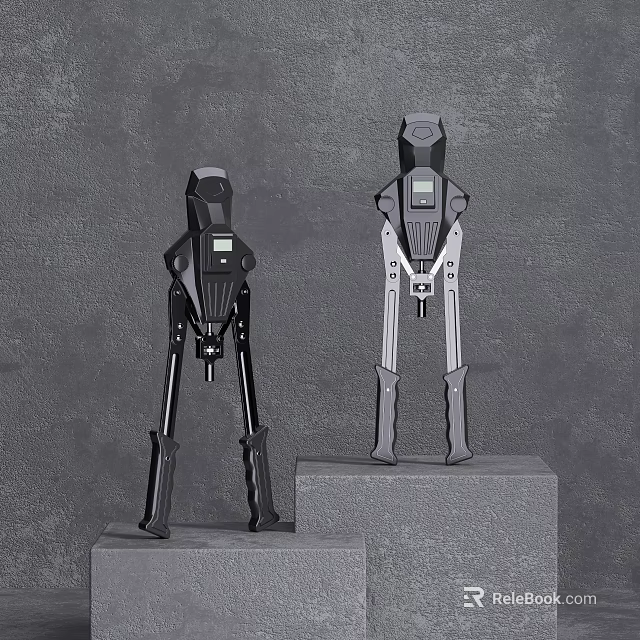 Dual Black Gray Sports Equipment With Sturdy Metal Frames And Displays On Platforms 3d model 