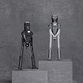 Dual Black Gray Sports Equipment With Sturdy Metal Frames And Displays On Platforms