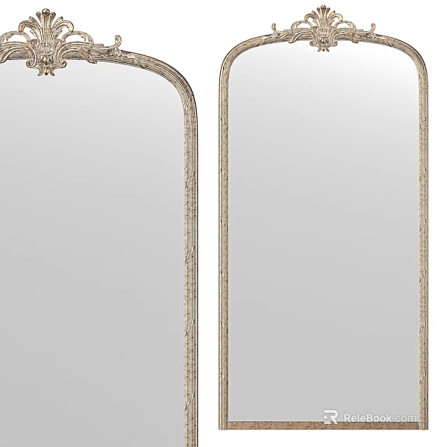 Ornate Framed Mirrors With Intricate Details 3d model 