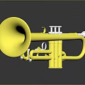 Professional Shiny Golden Brass Trumpet With Polished Surface And Reflective Finish