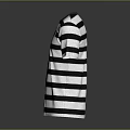 Black And White Striped Short Sleeve T-shirt With Red Number 19 On Chest