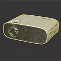 Modern White Compact Projector Electronic Appliance With Black Lens And Sleek Design