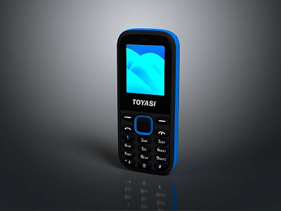TOYASI Mobile Phone With Black And Blue Design Numeric Keypad And Screen 3d model TOYASI Mobile Phone With Black And Blue Design Numeric Keypad And Screen 3d model