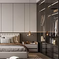 Modern Bedroom Interior Design With King Bed Pillows Nightstand Pendant Lights And Area Rug