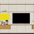 Modern Wooden Metal Shelf Unit With TV Pegboard Coffee Maker Books Decorations