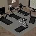 Various Modern Treadmills As Home Gym Fitness Equipment With Digital Screens And Sleek Design