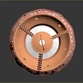 Traditional Hanging Lighting Combination With Carved Pink Metal Shades And Decorative Chains