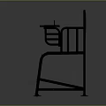 Sturdy Black Metal Baby High Chair With Tray And Footrest Design