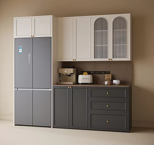 French Sideboard Wine Cabinet Refrigerator Cabinet 3d model