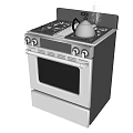 Stainless Steel Gas Stove Oven With Burners Glass Door And Kettle