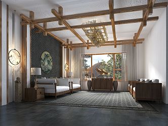 New Chinese Living Room 3d model