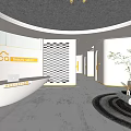 Modern Spa Beauty Salon Interior With Reception Desk Checkerboard Wall And Green Plant