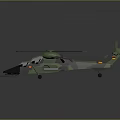 Camouflage Green Military Helicopter Model With Rotor And Detailed Fuselage Design