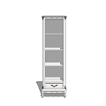 White Standing Storage Shelf with Multiple Shelves and Bottom Drawer