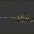 Modern Military Battle Tank With Camouflage Paint Long Barrel And Armored Turret