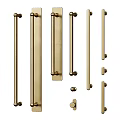 Golden Brass Cabinet Handles And Drawer Pulls In Different Styles 3d model