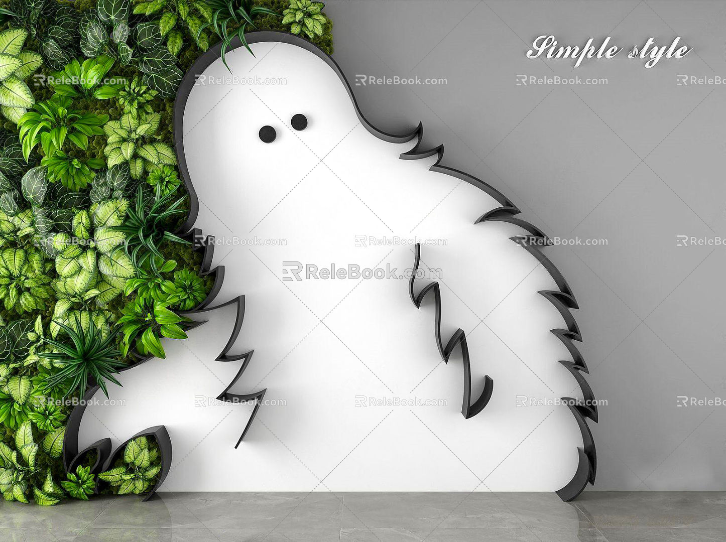 Modern Plant Wall Creative Cartoon Children's Plant Background Green Plant Wall Plant Background Wall Landscape Model Wall Enclosure Wall model