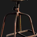 Rustic Metal Bar Stool Design With Curved Legs And Industrial Style
