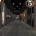 Modern Cinema Interior With Welcome Sign Movie Posters Ticket Machines And Film Reality Dream Slogan