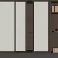 Modern Minimalist Wardrobe Interior Design with Sliding Doors Open Shelves and Lighting