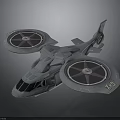Futuristic Spacecraft Aerial Vehicle With Dual Rotor Design For Space Exploration