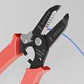 Hardware Tools Wire Stripper Pliers With Red Handle Black Head Stripping Blue Wires 3d model
