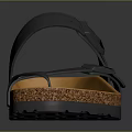 Casual Comfortable Sandals with Crisscross Straps Buckle Closure and Orange Cork Sole