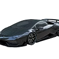 Black Sports Car with Sleek Aerodynamic Body Large Alloy Wheels Rear Spoiler and Modern Design
