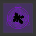 Purple Crystal Like Petal Shaped Decorative Ornament Set With Circular Symbol Base