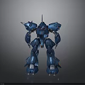 Blue Mechanical Robot Character In Standing Pose Featuring Metallic Armor And Shiny Surface Details