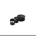 Sleek Modern Black Coffee Tables With Round Multi Tier Design Structure 3d model