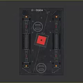 Spacecraft Control Panel Design With Black Surface And Red Square Interface For Astronaut Missions