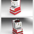 Red And White Commercial Equipment With Multi Layer Structure And Control Buttons