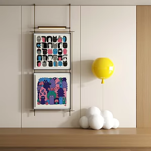Modern graffiti decorative painting 3d model