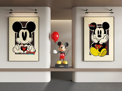 Cartoon Painting Cartoon Decorative Painting Mickey Painting 3d model