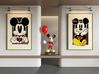 Cartoon Painting Cartoon Decorative Painting Mickey Painting 3d model