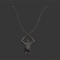 Silver Standing Gorilla Pendant Necklace With Raised Hands Holding Chain Design