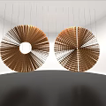 Wooden Circular Art Installation Hanging With Spiral Interconnected Pieces In Minimalist White Gallery Space