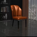 Modern Yellow Leather Dining Chair With Pleated Backrest Black Legs And Gold Accent Feet