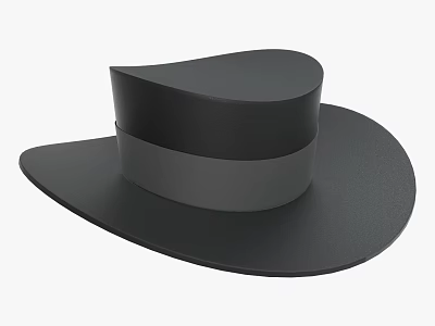 Stylish Black Wide Brim Hat With Classic Design And Modern Elegant Style 3d model