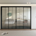 Modern sliding door glass sliding door 3d model