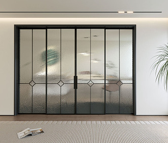 Modern sliding door glass sliding door 3d model