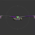 Modern Purple and Gray Passenger Plane With Aerodynamic Wings and 3D Render Design