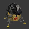 Lunar Lander Spacecraft Model With Yellow Base And Landing Legs Structure