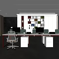 Public office area Open office area 3d model