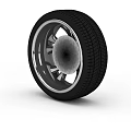 Car Wheel Design With Black Tire Silver Spokes And Red Center Logo