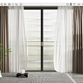 Beige And White Sheer Curtains With Drapes For Modern Floor To Ceiling Windows