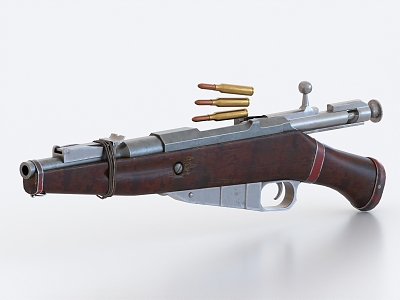 Short Tube Mosinagan Rifle Retro Rifle 3d model