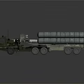 Army Military Vehicle With Multiple Rocket Tubes And Missile Launch System 3d model