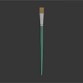 Light Green Handle Paintbrush With Golden Head And Silver Ring For Daily Use